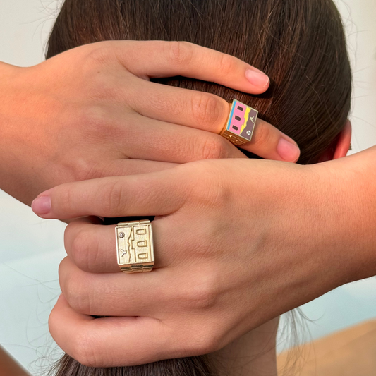 Maison D'orée Ring in colored enamel